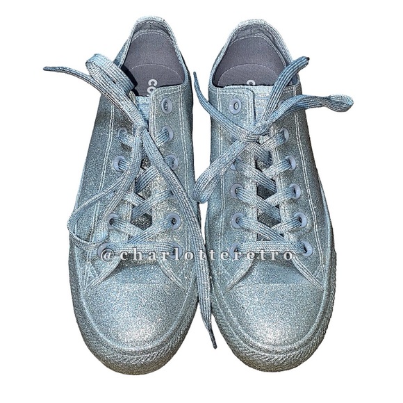 Converse CTAS Low • Silver Glitter • Unisex M7 W9 - Picture 2 of 7